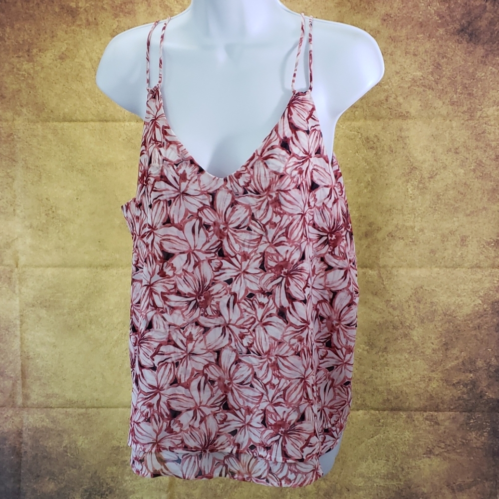 Ann Taylor sleeveless floral blouse